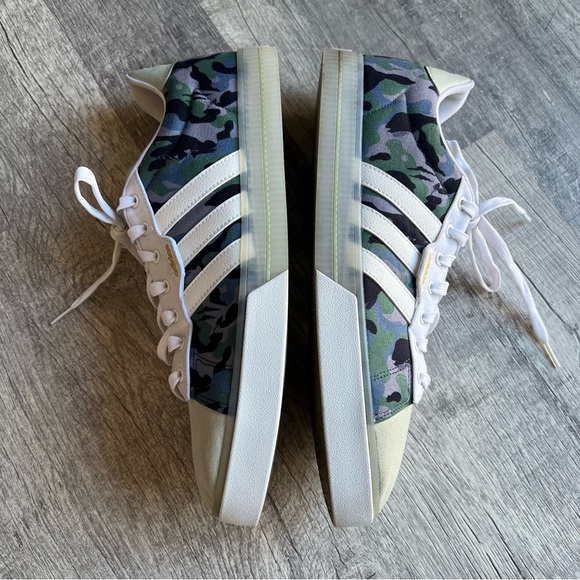 Adidas Men\'s Camouflage White and Green Daily 3.0 Skate Shoe Size 14
